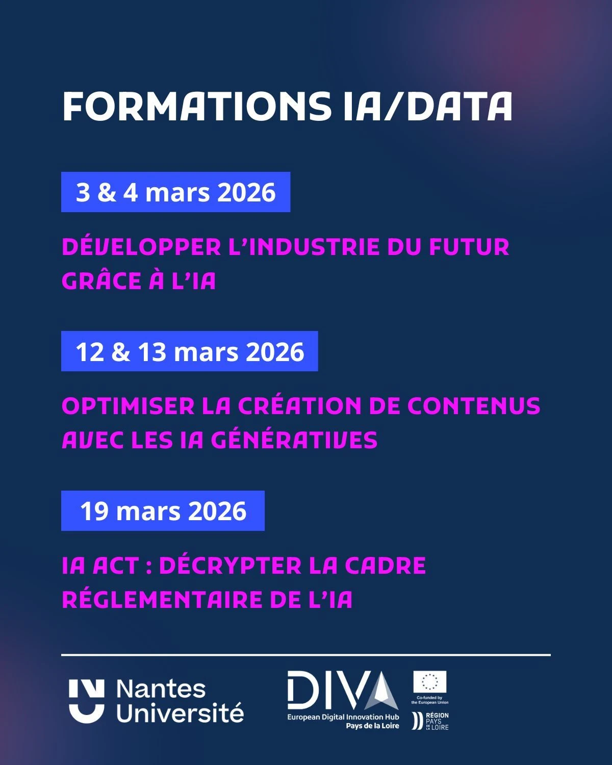 Formatins IA & DATA mars 2026 - Hub FC Nantes Universite